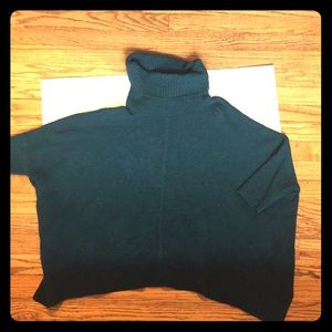 Green cowlneck poncho sweater